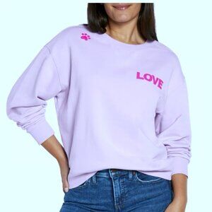 Wildfox Dogs Love Me Lilac Purple Sweatshirt Size XL NWT